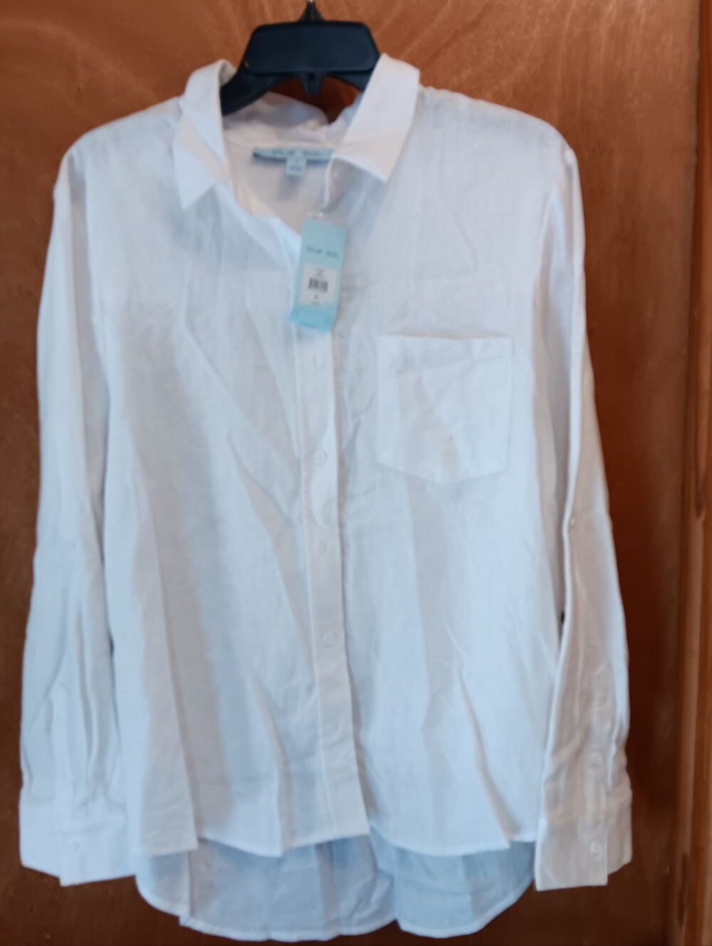 Blue Sol Classic Women's White Button-Down Shirt